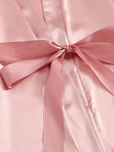 Load image into Gallery viewer, SheIn Women's Sheer Lace Bralette and Striped Shorts Pajama Lingerie Set with Robe Pastel Pink Medium