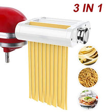 Load image into Gallery viewer, ANTREE Pasta Maker Attachment 3 in 1 Set for KitchenAid Stand Mixers Included Pasta Sheet Roller, Spaghetti Cutter, Fettuccine Cutter Maker Accessories and Cleaning Brush