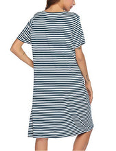 Load image into Gallery viewer, Ekouaer Sleepwear Lightweight Cotton Robe Button Front Housecoat Short Nightgown House Dress (Peacock Blue L)