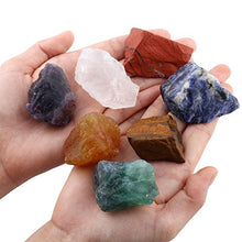 ギャラリービューアに画像を読み込み、SUNYIK 7 Chakra Stones Set, Natural Rough Raw Stone for Tumbling,Cabbing,Crystal Healing Kits