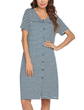 Load image into Gallery viewer, Ekouaer Sleepwear Lightweight Cotton Robe Button Front Housecoat Short Nightgown House Dress (Peacock Blue L)