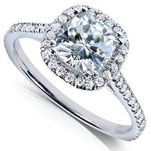 Load image into Gallery viewer, Kobelli Cushion-cut Moissanite Engagement Ring 1 1/3 CTW 14k White Gold, Size 8