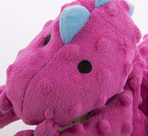 goDog Dragon With Chew Guard Technology Tough Plush Dog Toy, Pink, Large