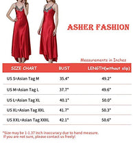 Load image into Gallery viewer, Asherbaby Women's Nightdress Satin Nightgowns Long Chemise Sleepwear Red XXL