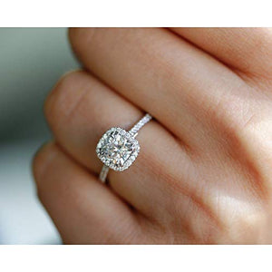 Kobelli Cushion-cut Moissanite Engagement Ring 1 1/3 CTW 14k White Gold, Size 8