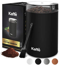 Cargar imagen en el visor de la galería, Kaffe KF2010 Electric Coffee Grinder - Black - 3oz Capacity with Easy On/Off Button. Cleaning Brush Included!
