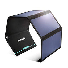 Cargar imagen en el visor de la galería, Solar Charger, Nekteck 28W Foldable Portable Solar Charger, Waterproof Camping Gear Sunpowered Charger with 2 USB Port for iPhone 12/11/Xs, iPad, MacBook, Samsung Galaxy, Tablet and Any USB Devices
