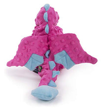 Cargar imagen en el visor de la galería, goDog Dragon With Chew Guard Technology Tough Plush Dog Toy, Pink, Large
