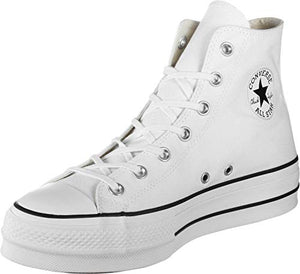 Converse Women's Chuck Taylor All Start Lift Hightop Sneakers, White/Black/White, 7.5 Medium US
