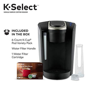 Keurig K-Select Coffee Maker, Single Serve K-Cup Pod Coffee Brewer, With Strength Control and Hot Water On Demand, Matte Black