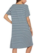Load image into Gallery viewer, Ekouaer Sleepwear Lightweight Cotton Robe Button Front Housecoat Short Nightgown House Dress (Peacock Blue L)
