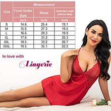 Load image into Gallery viewer, Avidlove Women Bridal Robe Satin Nightgown Lace Lingerie Set Sexy Babydoll V Neck Sleepwear Strap Chemise L, Red
