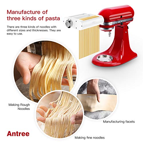 Stand Mixer Pasta Maker Attachment 3 in 1 Pasta Sheet Roller, Spaghetti Cutter, Fettuccine Cutter - Black