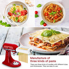 ギャラリービューアに画像を読み込み、ANTREE Pasta Maker Attachment 3 in 1 Set for KitchenAid Stand Mixers Included Pasta Sheet Roller, Spaghetti Cutter, Fettuccine Cutter Maker Accessories and Cleaning Brush
