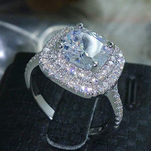 Cargar imagen en el visor de la galería, Aimy&#39;s Fashion Ring Cushion Cut 4ct 5A Zircon Stone 925 Silver Ring for Women

