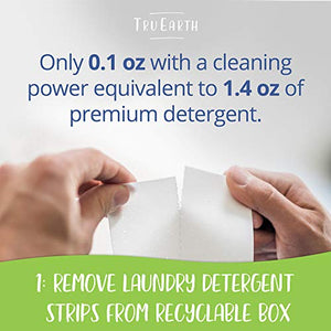 Tru Earth Eco-Strips Laundry Detergent (Fragrance-Free, 32 Loads) - Eco-friendly Hypoallergenic & Biodegradable Plastic-Free Laundry Detergent Sheets