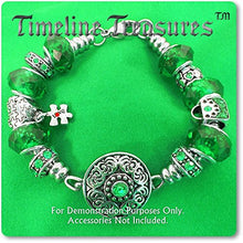 ギャラリービューアに画像を読み込み、Timeline Treasures European Charm Bracelet Charms and Beads for Women, DIY Jewelry, Birthstone Green May Emerald
